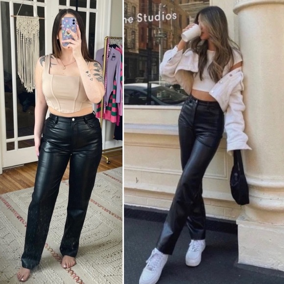 Wilfred Melina Faux Leather Straight Leg Pant - Picture 1 of 8